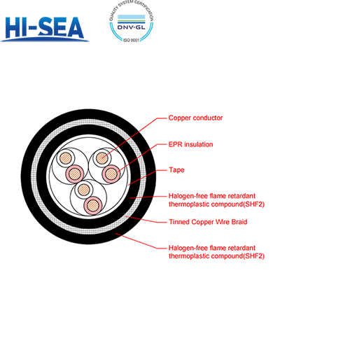 CHEPJ85/SC EPR Insulation Low Smoke Halogen Free Flame Retardant Armor Type Marine Communication Cable